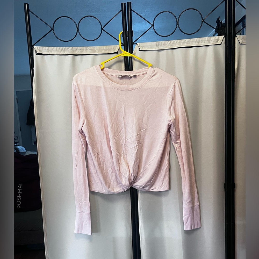 Athleta Light Pink Long Sleeve Twist Top